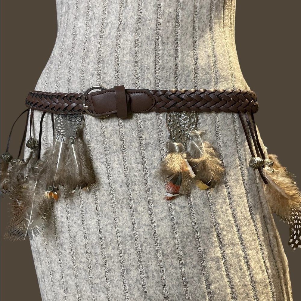 Bohemian Brown Feathered Belt